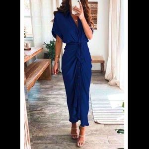 Satin midi tie dress, brand new never worn